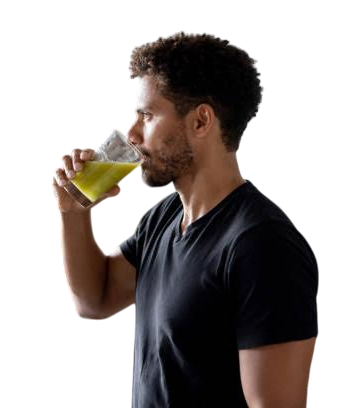 Man enjoying healthy smoothie